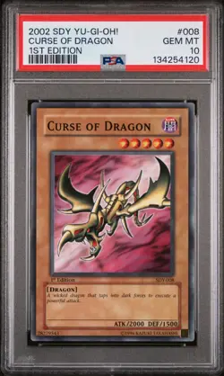 2002 YU-GI-OH! STARTER DECK: YUGI 008 CURSE OF DRAGON 1ST EDITION PSA 10 - Image 1