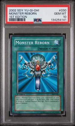 2002 YU-GI-OH! STARTER DECK: YUGI 030 MONSTER REBORN 1ST EDITION PSA 10 - Image 1