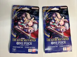 One Piece The Azure Sea's Seven Sleeved Booster OP-14 x 2 Packs Factory Sealed - Image 1