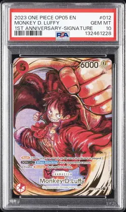 2023 ONE PIECE OP05-AWAKENING OF THE NEW ERA 1ST ANV-SIG MONKEY D. LUFFY PSA 10 - Image 1