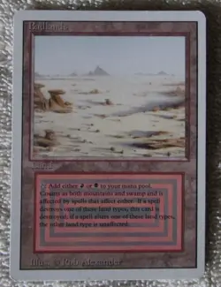 RARE Magic The Gathering -1994 Badlands (Rev. 3rd Edition) Rarity:R Fine Used. - Image 1