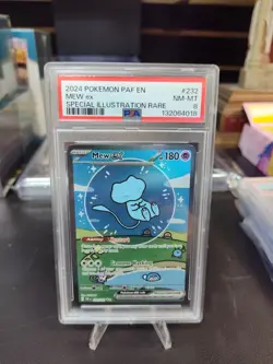 POKEMON 2024 PALDEAN FATE MEW EX SPECIAL ILLUSTRATION RARE 232 PSA 8 - Image 1