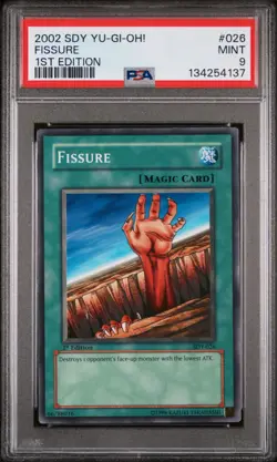 2002 YU-GI-OH! STARTER DECK: YUGI 026 FISSURE 1ST EDITION PSA 9 MINT - Image 1