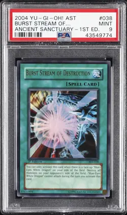 2004 YU-GI-OH! AST-ANCIENT SANCTUARY 1ST ED BURST STREAM OF DESTRUCTION PSA 9 - Image 1