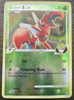 Scizor 48/111 Pokemon TCG Platinum Rising Rivals Reverse Holo Light Play LP - Image 1