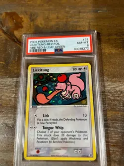 POKEMON 2004 EX Fire Red Leaf Green LICKITUNG Reverse Foil #37 PSA 8 RARE - Image 1