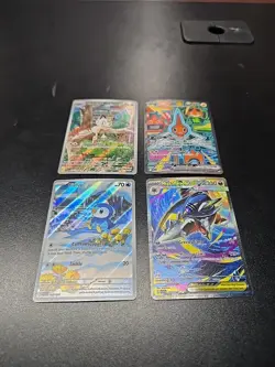 Lot Of 4 Phantasmal Flames Pokemon Cards Sharpedo Meowth Rotom Piplup - Image 1