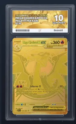 Pokemon - Mega Charizard X EX - 130/094 - Phantasmal Flames - ACE 10 GEM MINT - Image 1