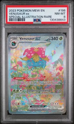 2023 POKEMON MEW EN-151 #198 VENUSAUR ex SPECIAL ILLUSTRATION RARE PSA 8 - Image 1