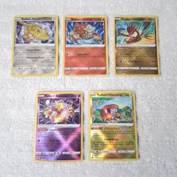 Pokemon Radiant Alakazam, Eternatus, Heatran, Steelix, Charjabug Lot of 5 - Image 1