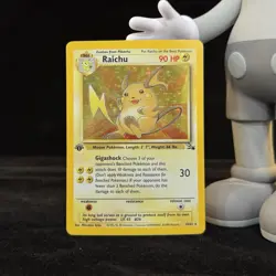 Pokemon 1st Edition Raichu Fossil Holo Rare 14/62 - MP - Image 1