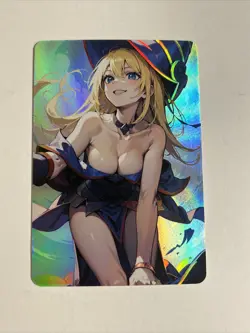 Dark Magician Girl YuGiOh Waifu Doujin Anime Textured Foil Card - Image 1