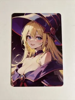 Dark Magician Girl YuGiOh Waifu Doujin Anime Textured Foil Card - Image 2