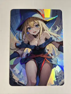 Dark Magician Girl YuGiOh Waifu Doujin Anime Textured Foil Card - Image 1