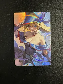 Dark Magician Girl YuGiOh Waifu Doujin Anime Textured Foil Card - Image 1
