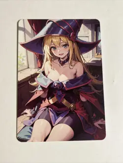 Dark Magician Girl YuGiOh Waifu Doujin Anime Textured Foil Card - Image 2