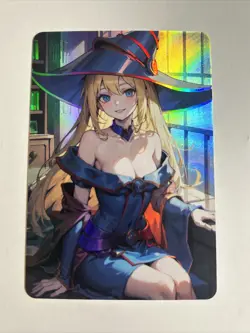 Dark Magician Girl YuGiOh Waifu Doujin Anime Textured Foil Card - Image 1