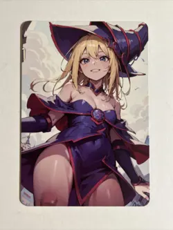 Dark Magician Girl YuGiOh Waifu Doujin Anime Textured Foil Card - Image 2