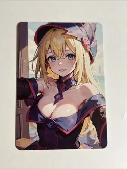 Dark Magician Girl YuGiOh Waifu Doujin Anime Textured Foil Card - Image 2