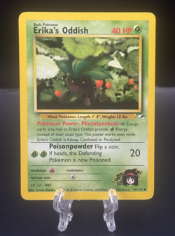 Erika's Oddish 47/132 Uncommon Gym Heroes Pokemon Card Vintage Nintendo WOTC - Image 1