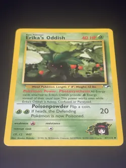 Erika's Oddish 47/132 Uncommon Gym Heroes Pokemon Card Vintage Nintendo WOTC - Image 3