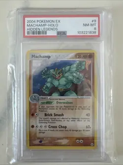 Pokemon TCG Machamp Holo Rare Card 9/101 Hidden Legends PSA 8 - Image 1