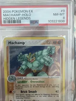 Pokemon TCG Machamp Holo Rare Card 9/101 Hidden Legends PSA 8 - Image 3