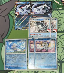 2x Chien-Pao ex 061/193 Prize Pack Series Cards Holo 2x Baxcalibur Playset Line - Image 1