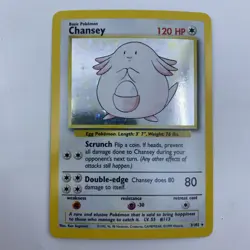 Chansey 3/102 Base Set Unlimited Holo Rare 1999 Pokemon TCG Card LP - Image 1