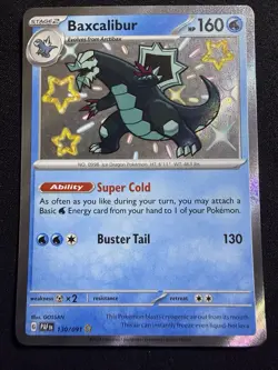 Pokemon TCG Baxcalibur 130/091 S&V Paldean Fates Shiny Holo Rare Card NM 130/091 - Image 1