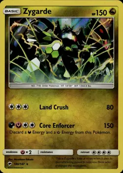 Zygarde Holo Rare SM Burning Shadows 100/147 Dragon Holo Pokemon Card - Image 1