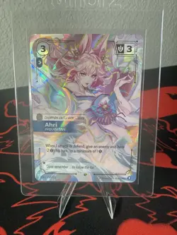 Ahri Inquisitive 227/221 (NM) Overnumbered Riftbound Spiritforged Card - Image 1