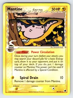 Mantine 20/101 2006 EX Dragon Frontiers Pokemon Card TCG Non Holo Rare - Lp/Vlp - Image 1