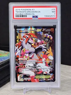 Pokemon Card Team Magma's Groudon EX #15 Double Crisis Full Art Holo 2015 PSA 7 - Image 3