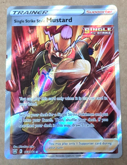Single Strike Style Mustard 163/163 Battle Styles Full Art Holo Pokemon Card - Image 1