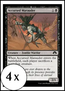 MTG - 4 x Accursed Marauder - Modern Horizons 3 - Playset 4x x4 - Image 1