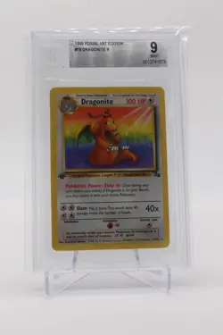 1999 Pokemon Fossil 1st Edition Dragonite NON HOLO #19 BGS 9 MINT - Image 1