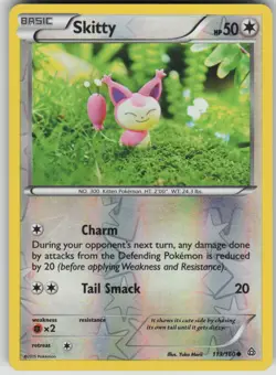 Pokemon TCG Skitty Common Reverse Holo XY - Primal Clash 113/160 - Image 1