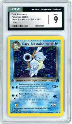 Pokemon Dark Blastoise Team Rocket 1st Edition #3 CGC 9 Mint - Image 1