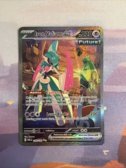 Pokemon Iron Valiant EX Special Illustration Rare Holo SV04 Paradox Rift 249/182 - Image 1