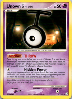 Unown T - 67/123 - Uncommon English Pokemon Mysterious Treasures - Image 1