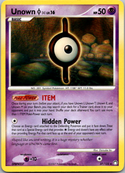 Pokemon TCG Unown I Mysterious Treasures 37/123 Regular Rare LP - Image 1