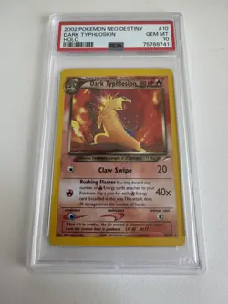 Pokemon 2002 Neo Destiny Dark Typhlosion holo #10 Gem MT PSA 10 POP 79 - Image 1