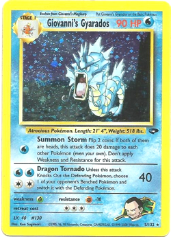 Pokemon Giovanni's Gyarados, Gym Challenge, 5/132 Holo Rare, © 1999-2000 Wizards - Image 1