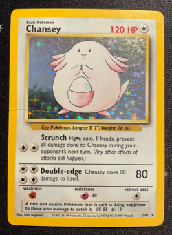 Pokemon TCG Chansey 003/102 Base Set Holo HP - Image 1