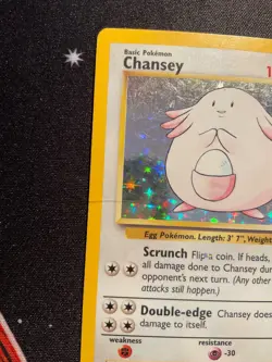 Pokemon TCG Chansey 003/102 Base Set Holo HP - Image 3