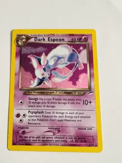 Pokemon Dark Espeon Neo Destiny Holo Rare 4/105 60 HP Stage 1 Unlimited - Image 2