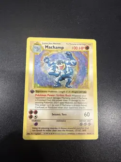 Machamp 8/102 1st Edition Shadowless Lightly Played WOTC Base Set Pokemon Card - Image 1