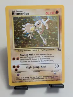 Pokemon TCG Hitmonlee Fossil Holo Rare Card 7/62 Vintage LP - Image 1