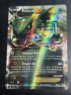 Rayquaza EX BW47 Black & White Black Star Promo Holo Pokemon Card DMG - Image 1